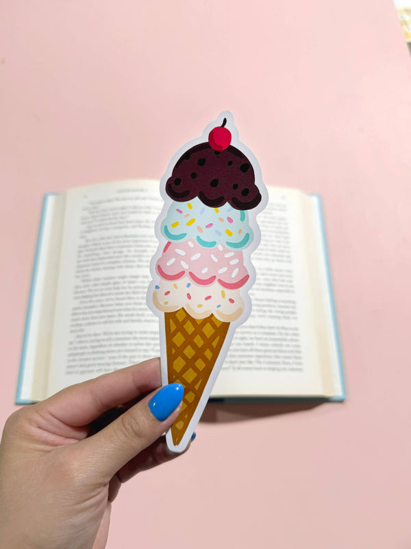 Ice Cream Cone Die Cut Bookmark