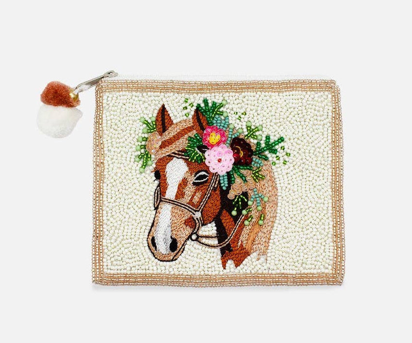Horse Beaded Pouch
