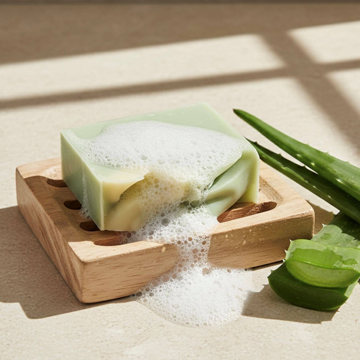 Aloe Vera Clover Handmade Soap Bar VEGAN COLD PROCESS