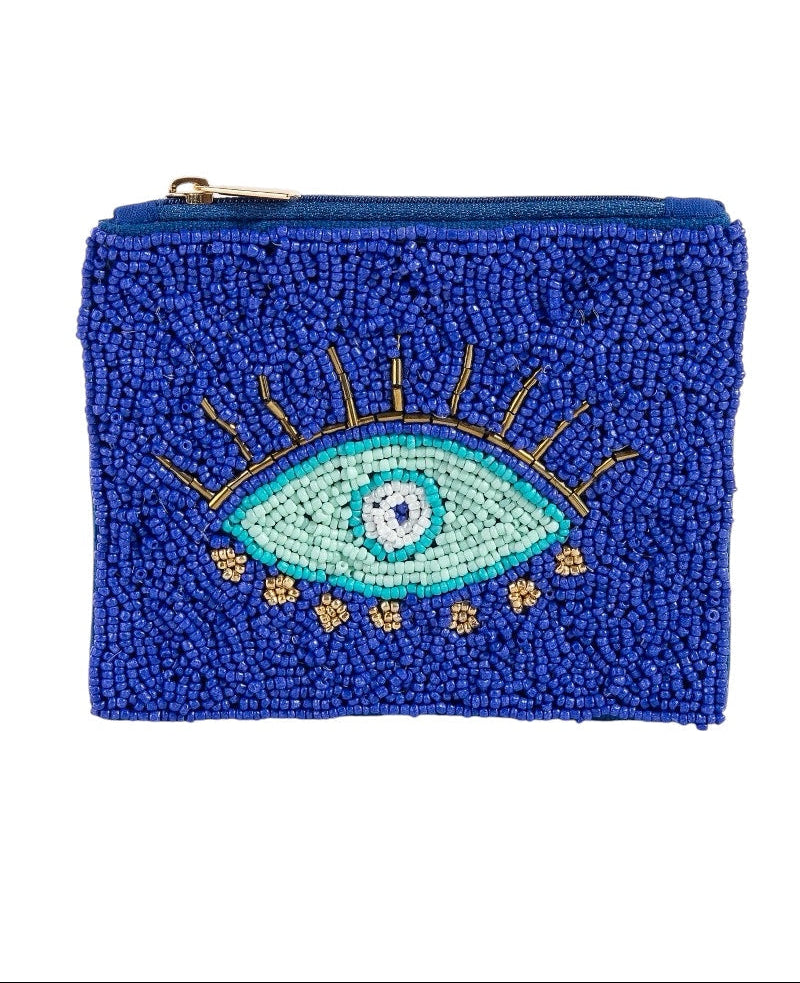 The Watchful Eye Beaded Coin Pouch