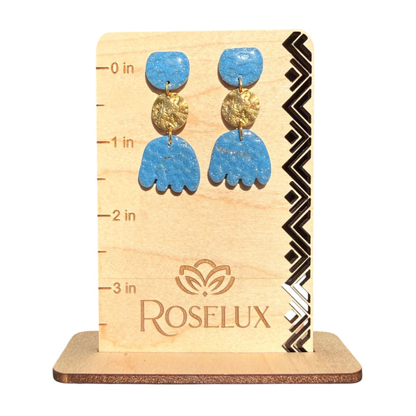 Hammered Brass & Turquoise Drops