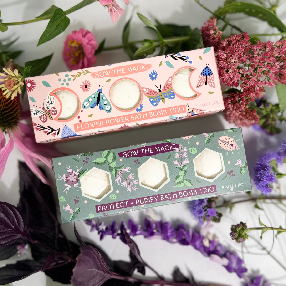 Moon Phase Flower Power Bath Bomb Trio