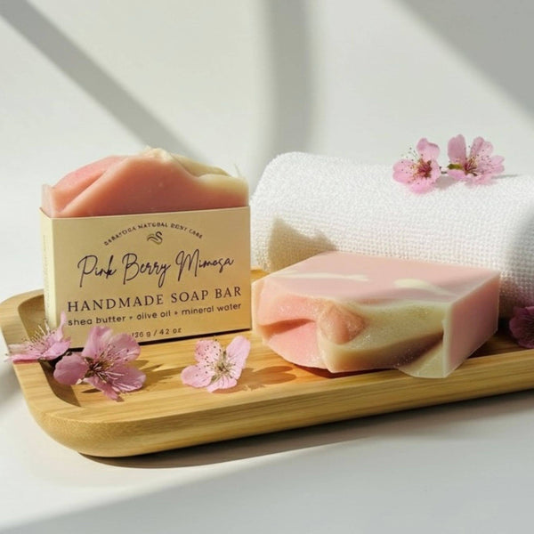 Pink Berry Mimosa Handmade Soap Bar VEGAN COLD PROCESS